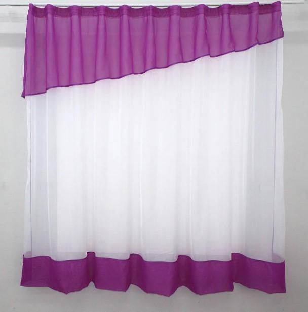 Шторки на кухню/балкон шифон 270х170 см Белый/Фуксия (047к) - фото 1 Шторки на кухню/балкон шифон 270х170 см Белый/Фуксия (047к) - фото 1