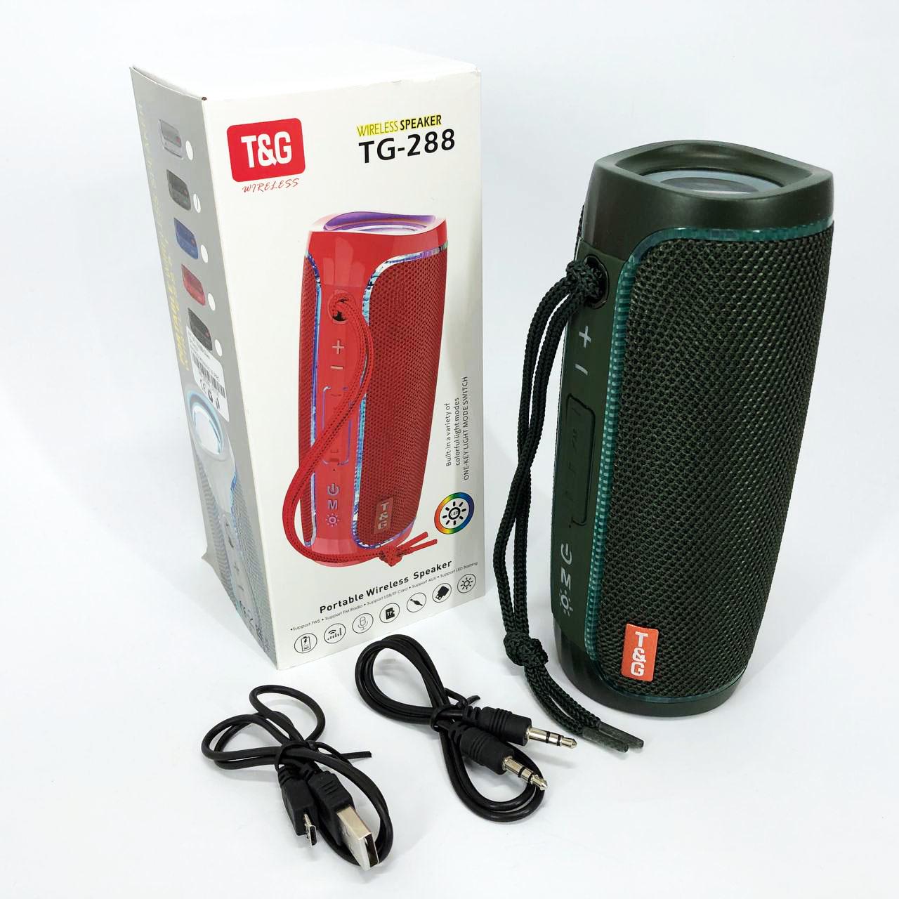 Портативна колонка Bluetooth з LED підсвічуванням Зелений (TG288) - фото 9