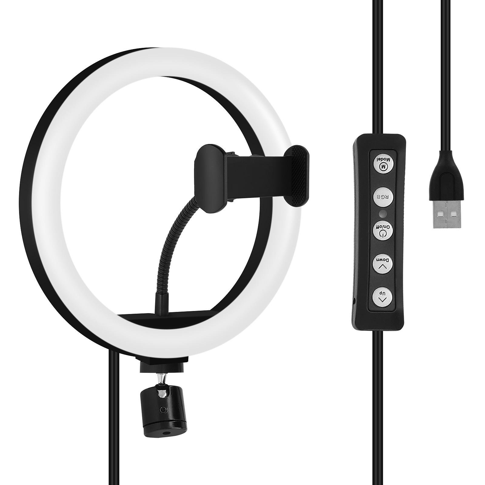 Лампа светодиодная кольцевая RGB 26 см для фото- и видеосъемки.