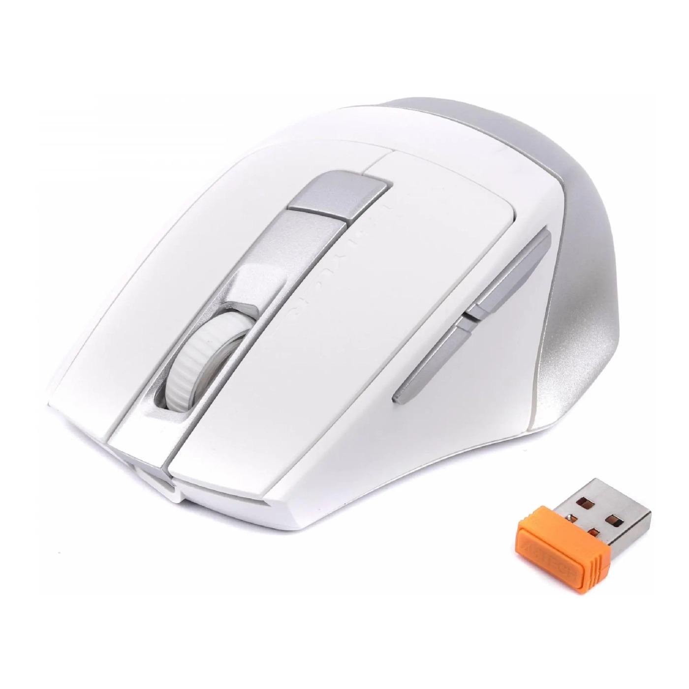 Мышь беспроводная A4Tech Fstyler FB35C Bluetooth и 2.4GHz оптическая 1200-2400 DPI с аккумулятором Icy White (29709835) - фото 2 Мышь беспроводная A4Tech Fstyler FB35C Bluetooth и 2.4GHz оптическая 1200-2400 DPI с аккумулятором Icy White (29709835) - фото 2