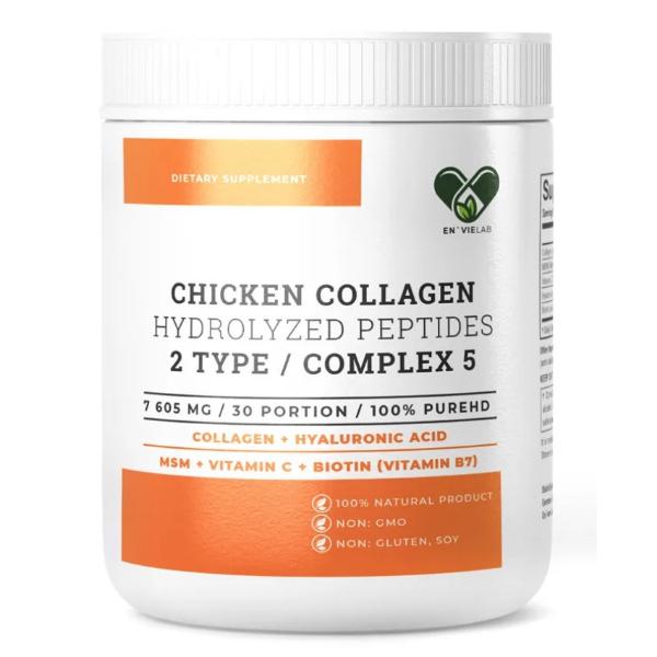Колаген Envie Lab Chicken Collagen Complex 5 Type 2 229 г 30 порцій Pure (000022305)