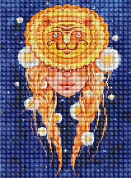 Алмазная мозаика Идейка Лев с голограммными стразами 30x40 см (Id-AMO7566)