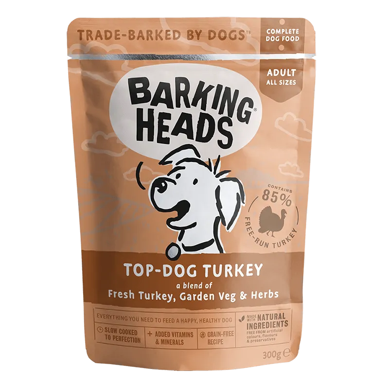 Корм влажный для взрослых собак Barking Heads Top Dog TURKEY с индейкой 300 г (24681339)