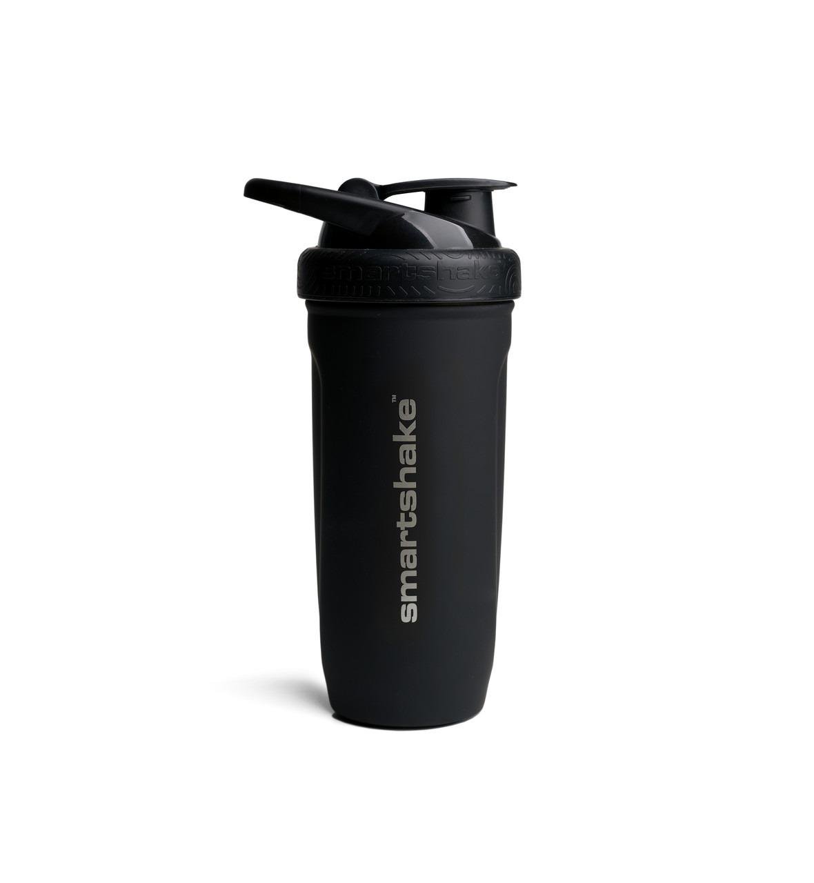 Шейкер спортивний SmartShake металевий Reforce Stainless Steel 30 oz/900 мл Black