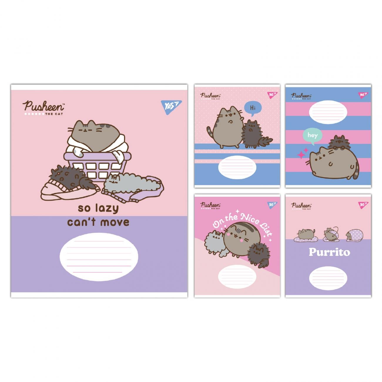 Набор школьных тетрадей YES Pusheen The Cat коса линия 12 л. 25 шт. (767 614 В)