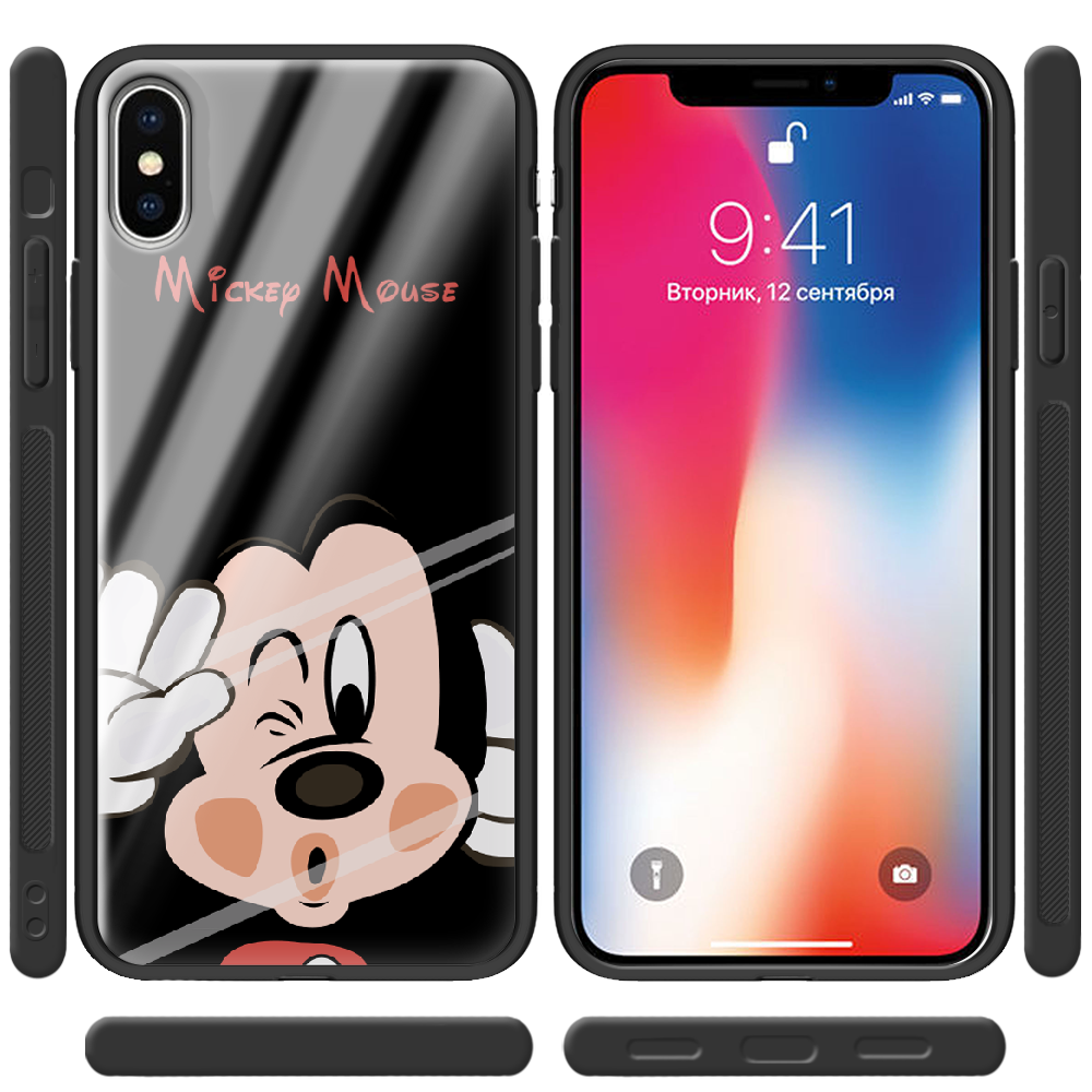 Чехол Boxface iPhone XS Mister M Черный силикон со стеклом (35413-cc58-38330) - фото 2