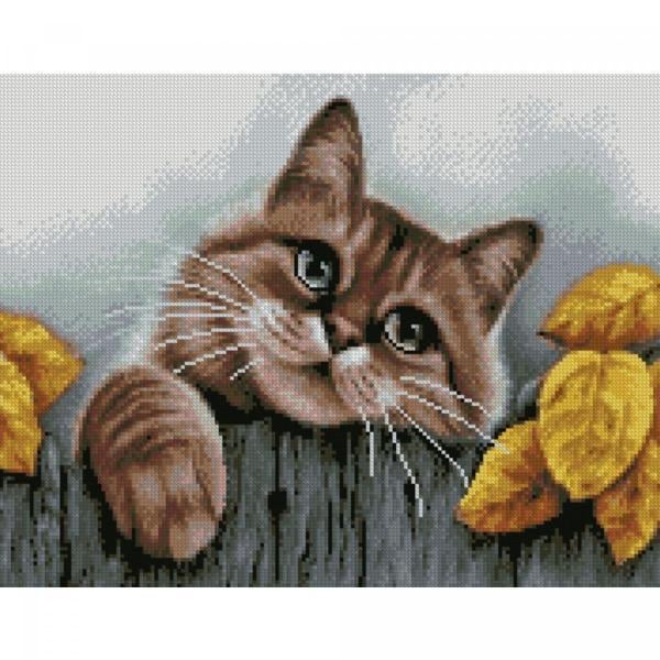 Алмазная картина Идейка Котик на перелазе 40х50 см (FA20258-mt)