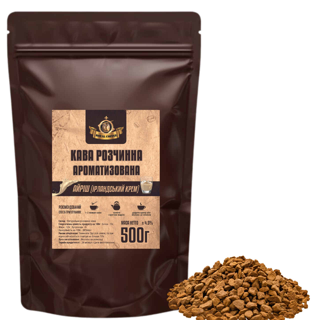 Кофе растворимый ароматизированный Ирландский крем 500 г (1108183863)