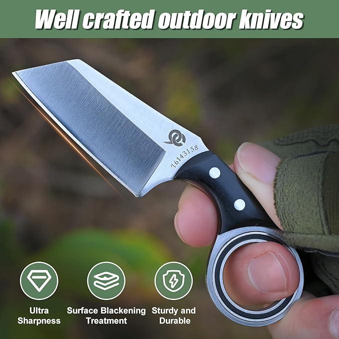 Ніж для виживання LEASUR з повним хвостовиком та дерев'яними піхвами - фото 5