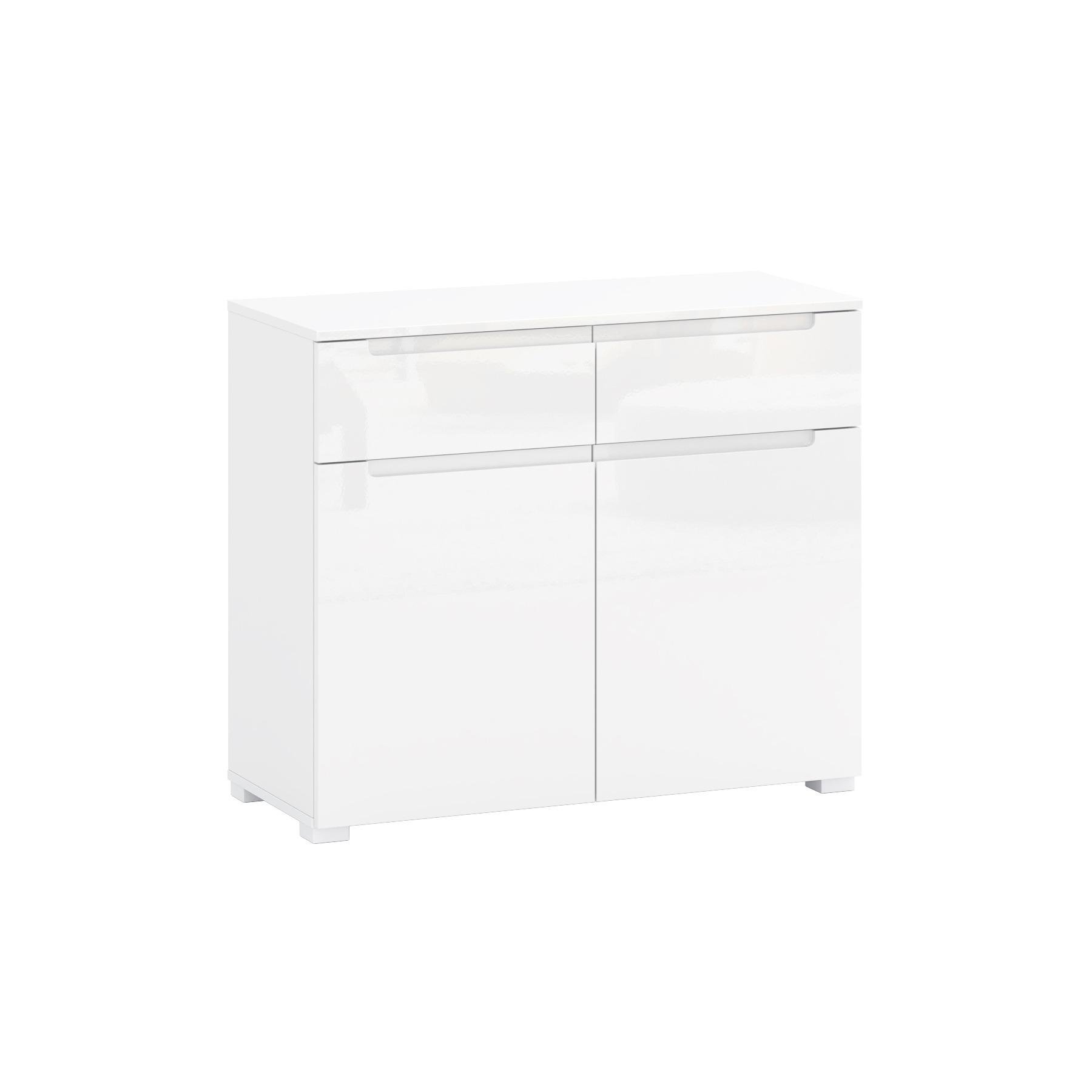 Комод Blonski 2Д2Ш Hill K03 з ДСП/МДФ Німфея альба/Білий сніг глянець - фото 2