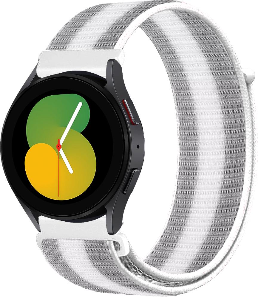 Ремешок нейлоновый Sport Loop для Galaxy Watch 5 40 мм Silver/White (29570-58)