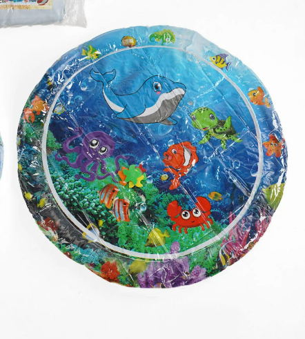Развивающий коврик водный коврик C 68928 с фигурками морских обитателей 100х100х8 см Синий (OR00001327)