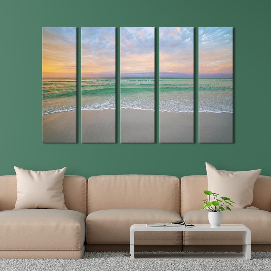 Картина модульная из 5 частей Восход солнца на лазурном берегу 132x80 см (454-51)