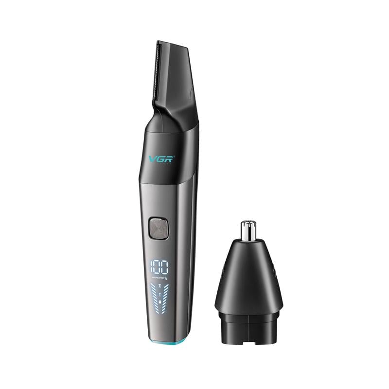 Триммер для стрижки VGR V-603 2 насадки 1200 mAh IPX5 Grey (9908)