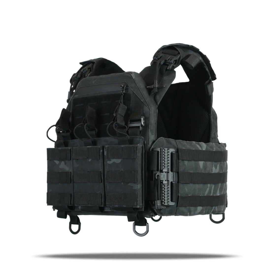 Плитоноска Кіборг GU gen.2 со съемной панелью и 3-мя подсумками под 1 магазин Черный Мультикам (77003)