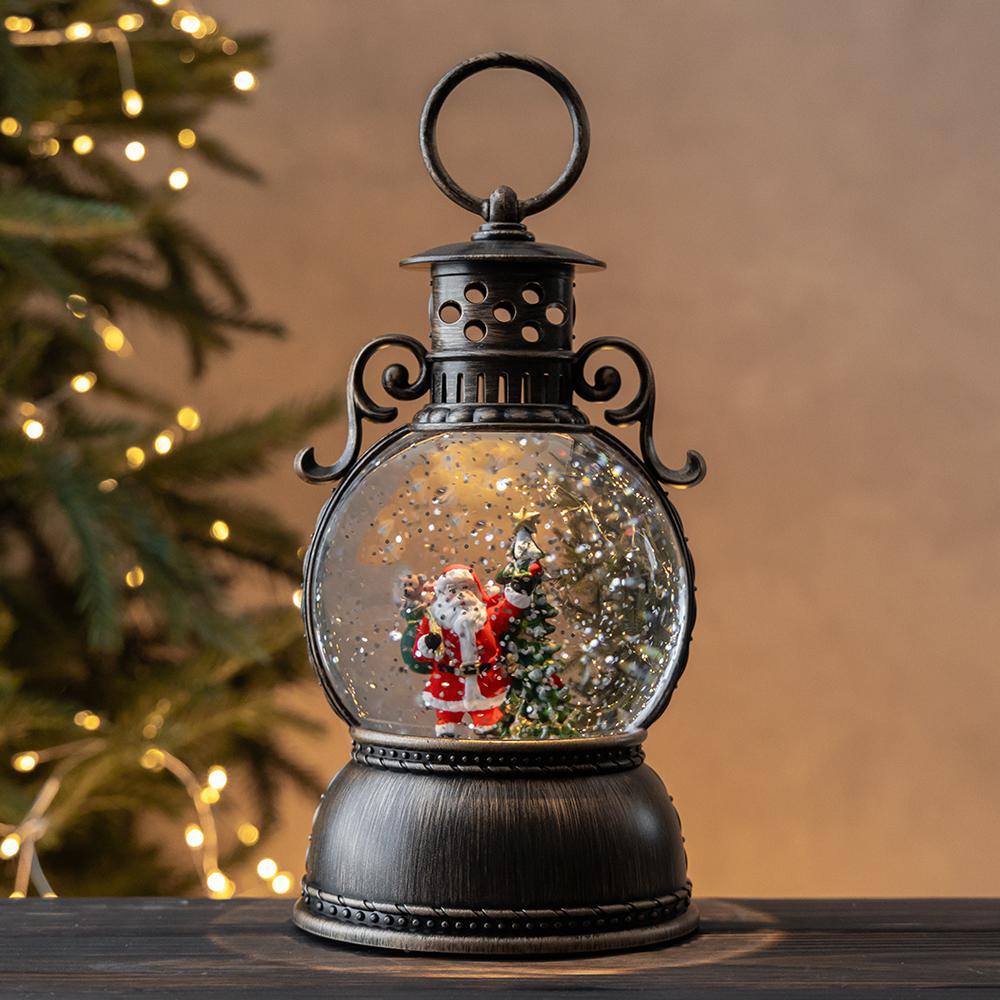 Новогодний фонарь с подсветкой и музыкой Свет Санты 24 см (9240-025)