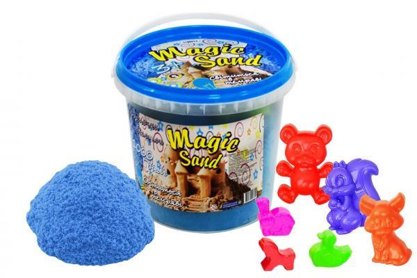 Кинетический песок Strateg Magik sand Светится в темноте 1 кг в ведре Голубой (372-9S)