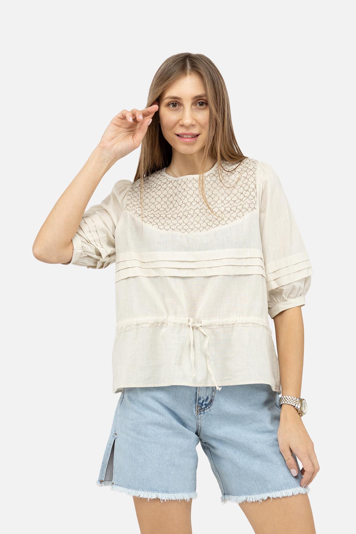 Вышиванка женская ЦБ-00245321 р. 44 Бежевый (SKT000981227)