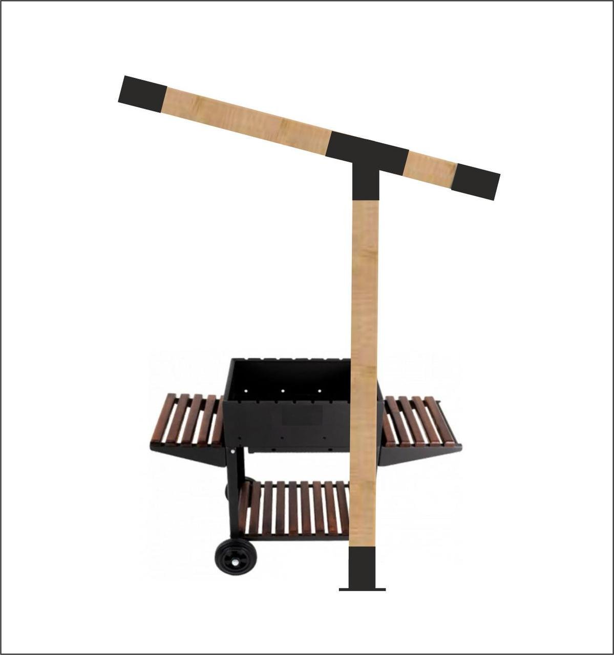 Навес для мангала костра под брус 100х100 мм 10° Черный