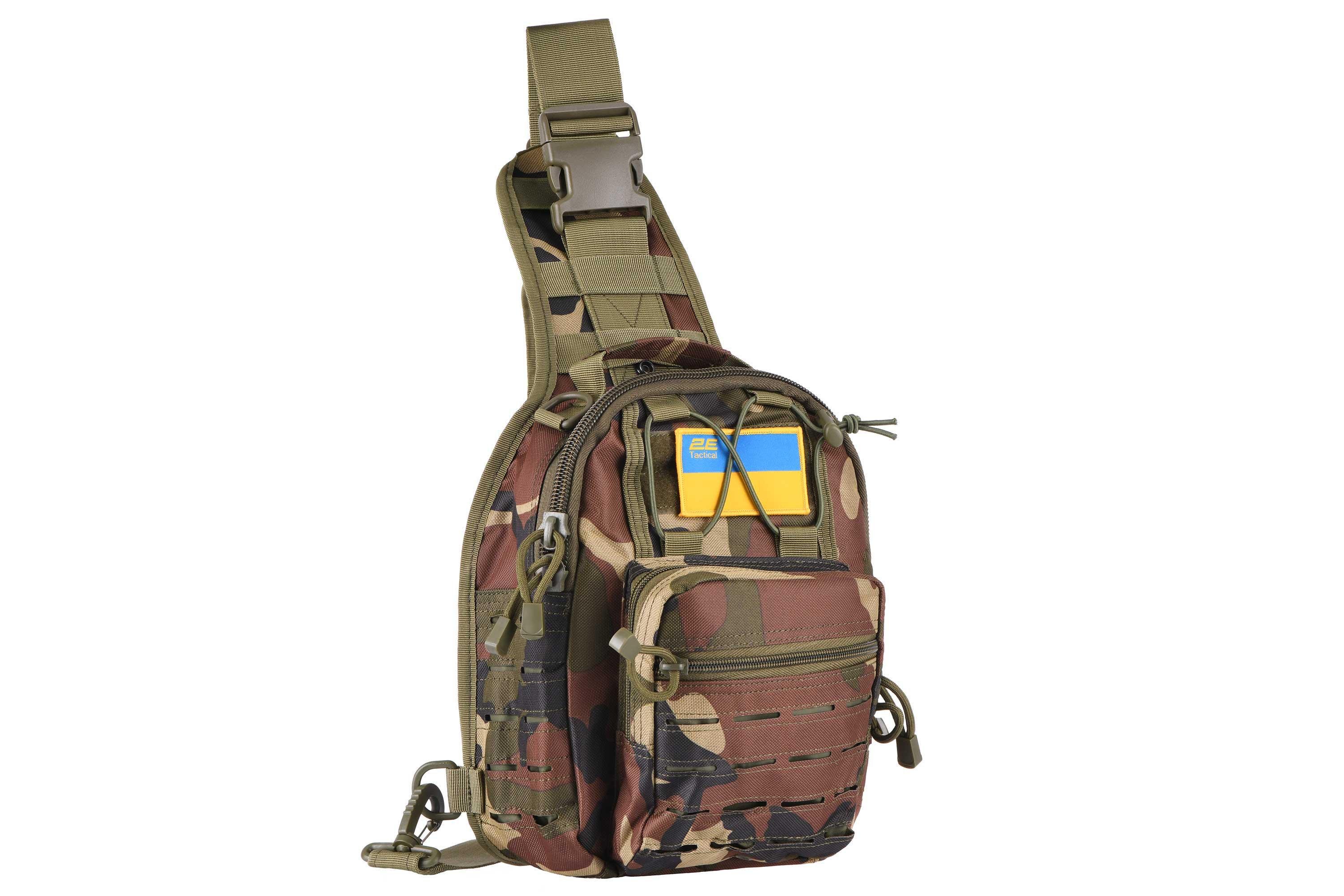 Рюкзак тактический военный 2E Tactical Laser Cut 2,5 л Темный камуфляж (30376006)