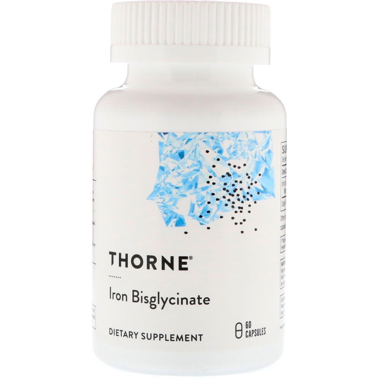 Железо бисглицинат Thorne Research Iron Bisglycinate поддерживает здоровье крови 25 мг 60 капс. (1291782189)