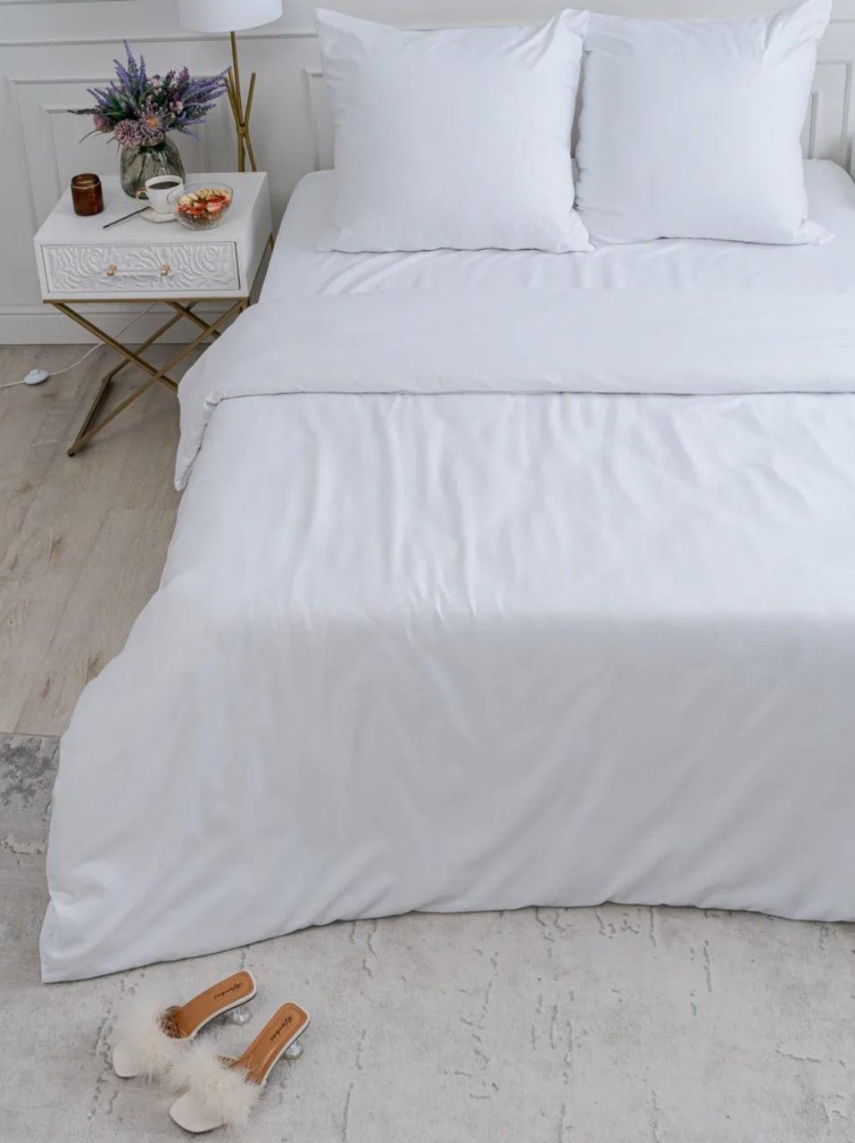 Комплект постільної білизни бавовняний сімейний 150x215 см наволочки 50х70 см 2 шт. Білий (П4К-Post-ukr-0013-04) - фото 6 Комплект постільної білизни бавовняний сімейний 150x215 см наволочки 50х70 см 2 шт. Білий (П4К-Post-ukr-0013-04) - фото 6