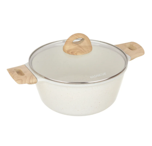 Кастрюля Kasanova Eco White с крышкой 24 см 4 л (MAS029873NOC)