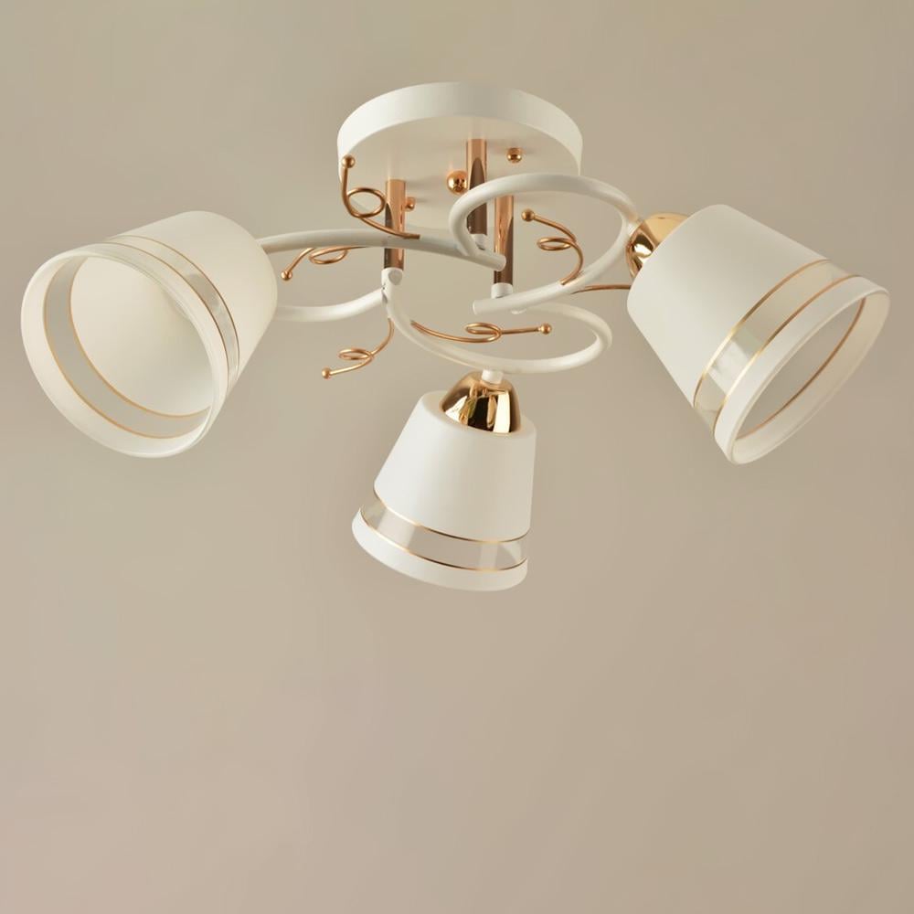 Люстра потолочная Lighthouse SRS-19858/3 WT+FG Белый/Золотой
