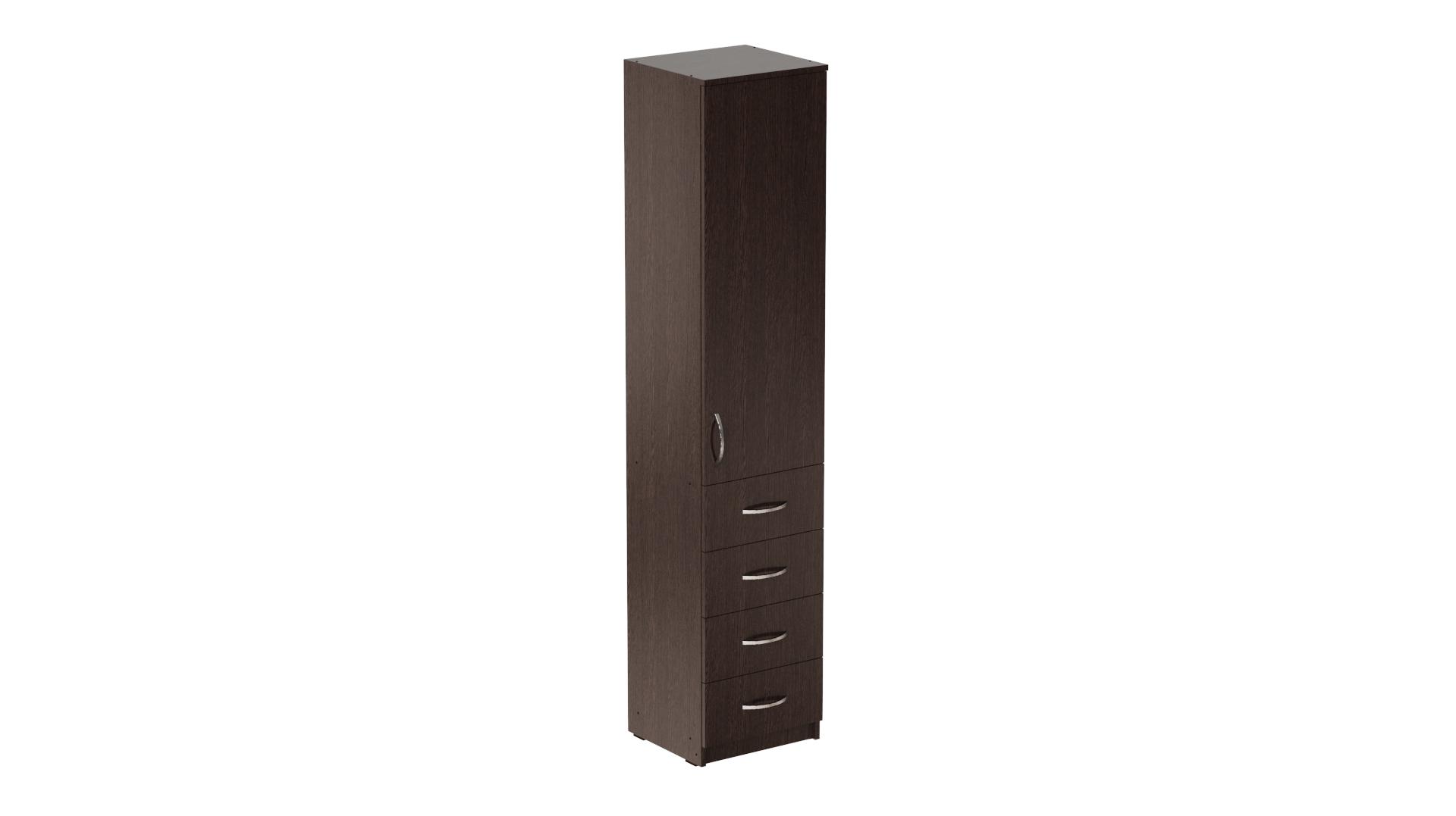 Пенал Ferrum-decor Анжело на 3 полки с дверью и 4 ящиками ДСП 16 мм 1900x400x380 мм Венге Магия (FRD-104932)