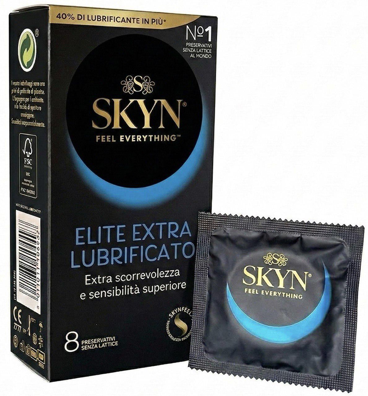 Презервативы Skyn Elite Extra Lube тонкие с двойным количеством смазки безлатексные 8 шт.