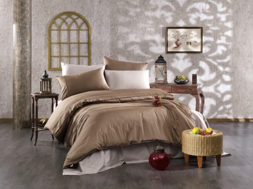 Постельное белье Grazie Home евро Делюкс сатин 100% хлопок 200x220 см Brown (2000022279276)