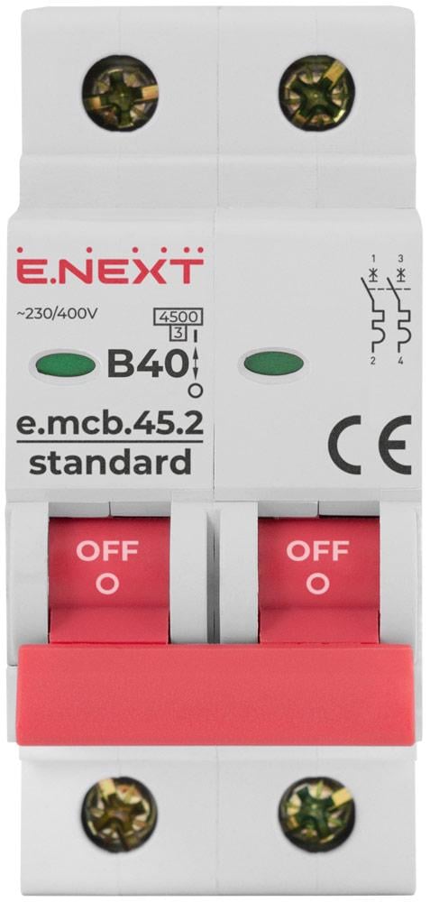 Автоматический выключатель E.NEXT e.mcb.stand.45.2.B40 2р 40А 4,5кА B (s001021) - фото 2