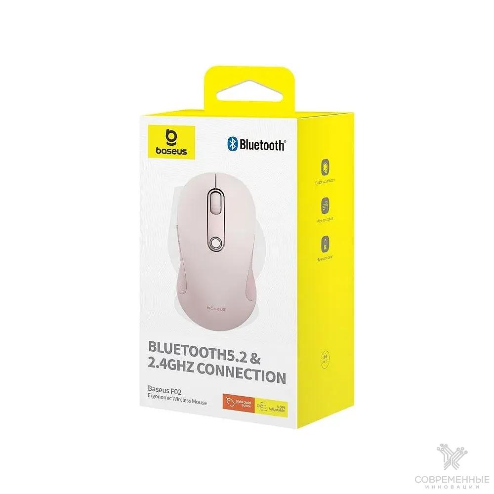 Компьютерная мышка BASEUS F02 Ergonomic Wireless Mouse Pink (B01055505411-01) - фото 7 Компьютерная мышка BASEUS F02 Ergonomic Wireless Mouse Pink (B01055505411-01) - фото 7