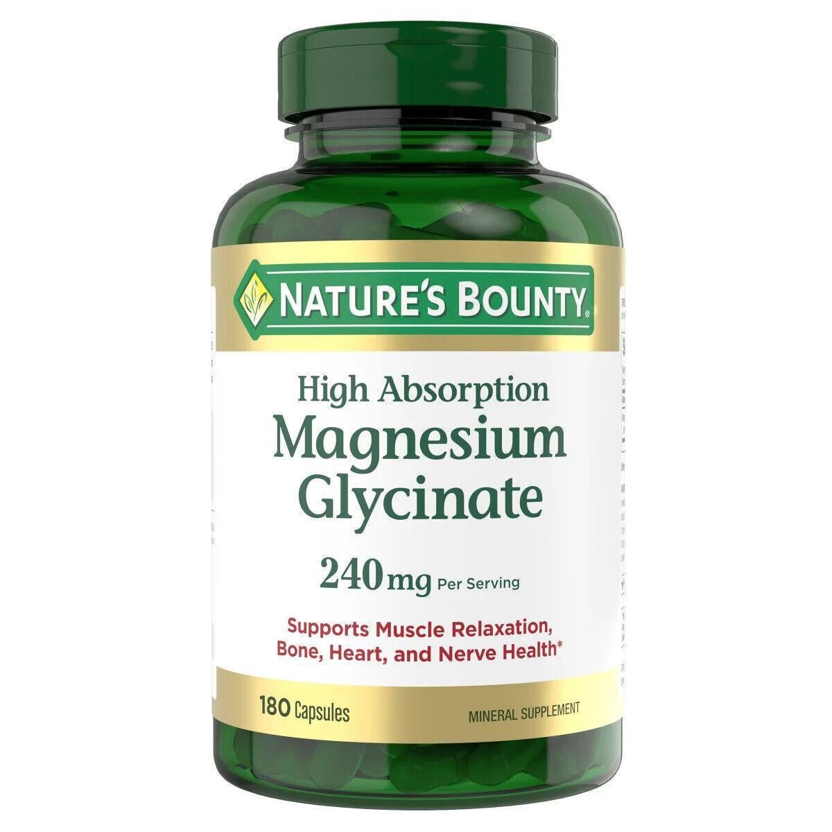 Витамины Nature's Bounty Magnesium Glycinate Глицинат магния 180 капсул 240 мг (2479293948)