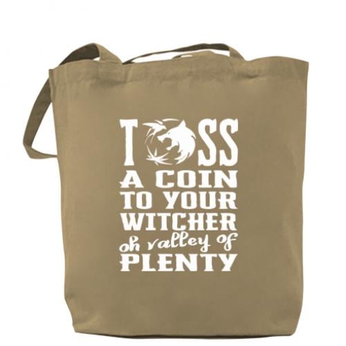 Шопер Toss a coin to your witcher oh valley of plenty 37x41 см Капучино (4368473-51-108699) - фото 1