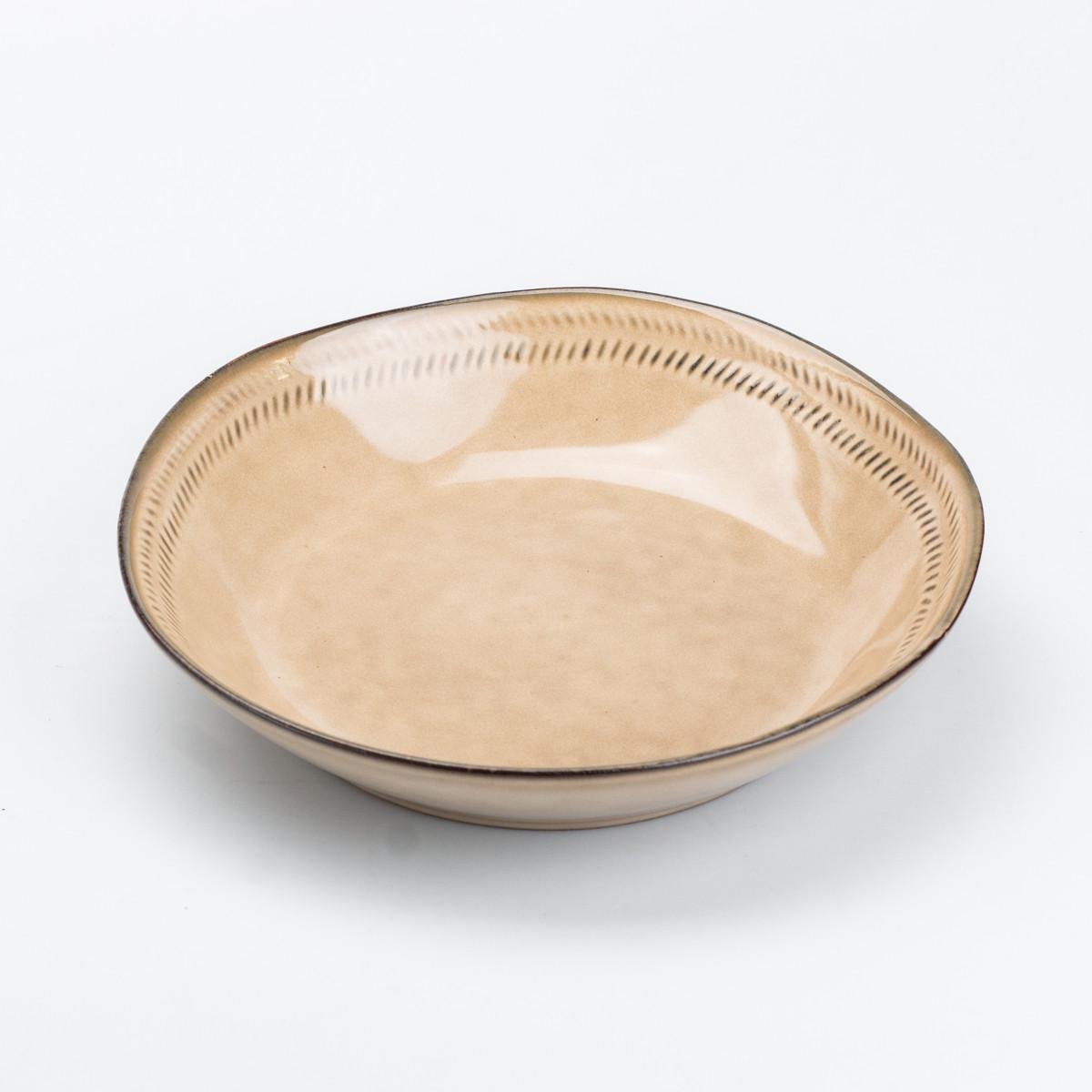 Тарілка супова керамічна 23 см Бежевий (4647)