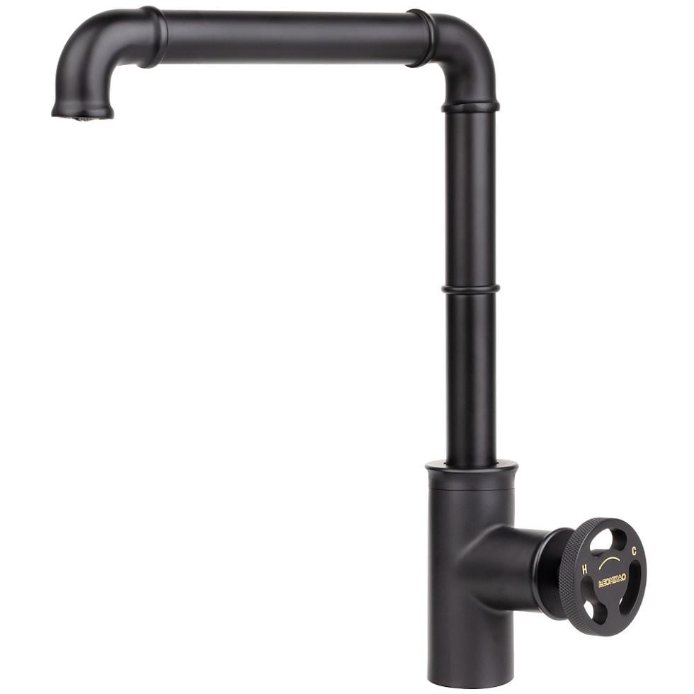 Кухонний змішувач Leomikao Mazuyma Loft Black mat (15687)