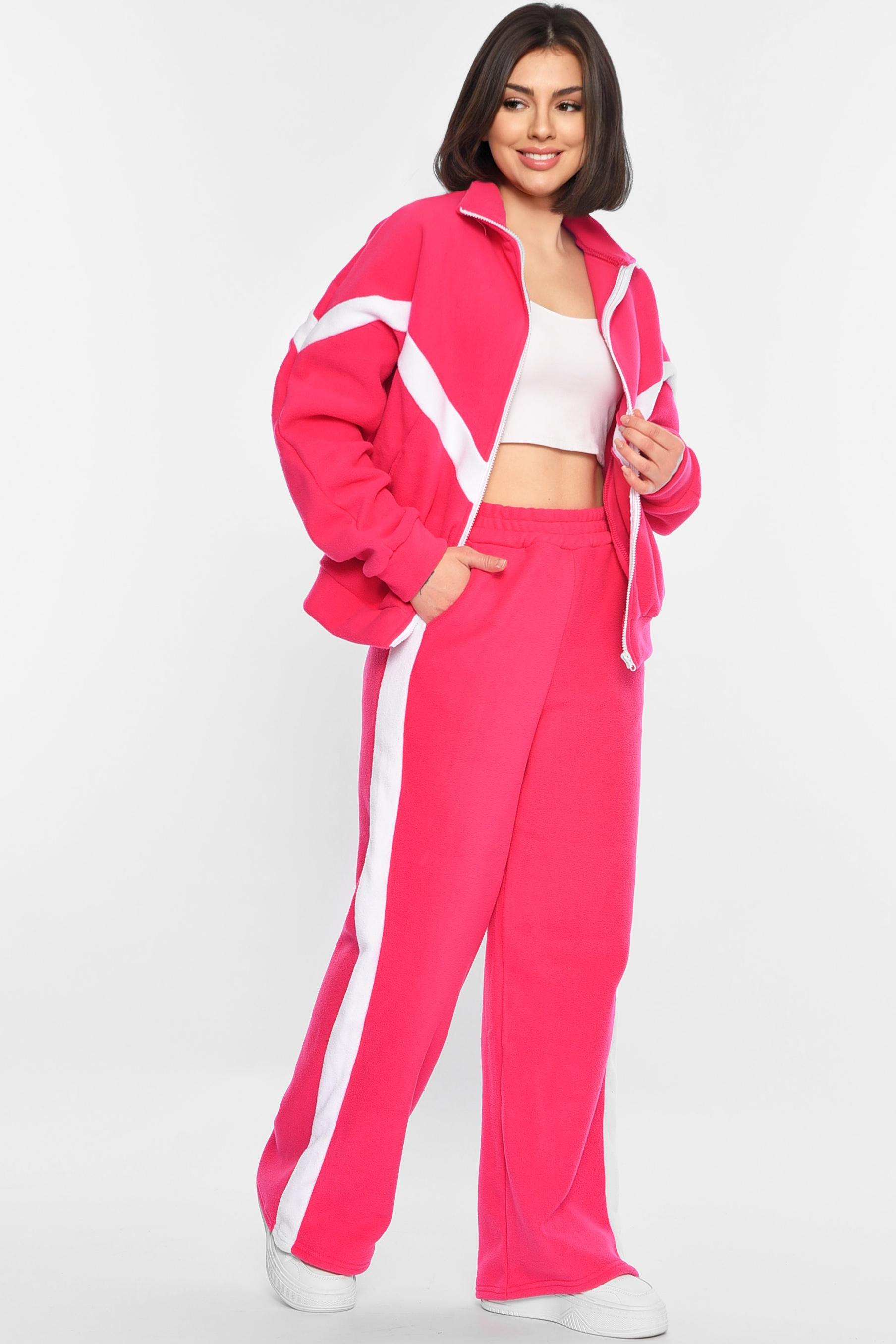 Спортивний костюм жіночий полар фліс L-XL Рожевий (195692)