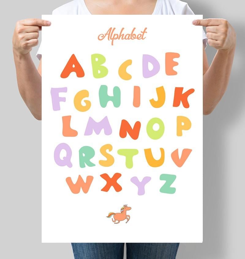Постер для детской комнаты Alphabet 42x60 см A2 без рамки (D000_A2)