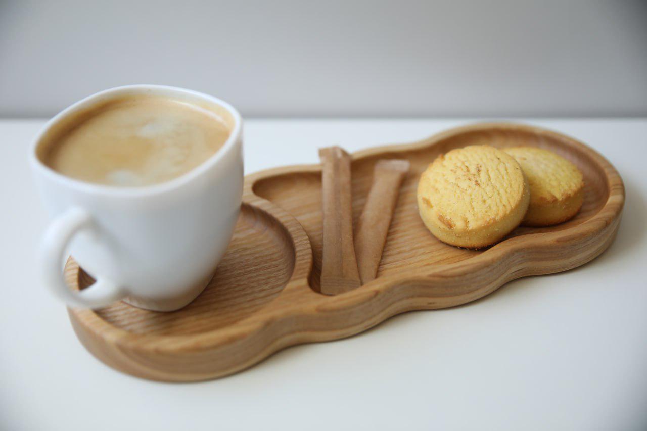 Подставка под кофейную чашку Волна двухсекционная Ясень (WDB-40.1) - фото 7