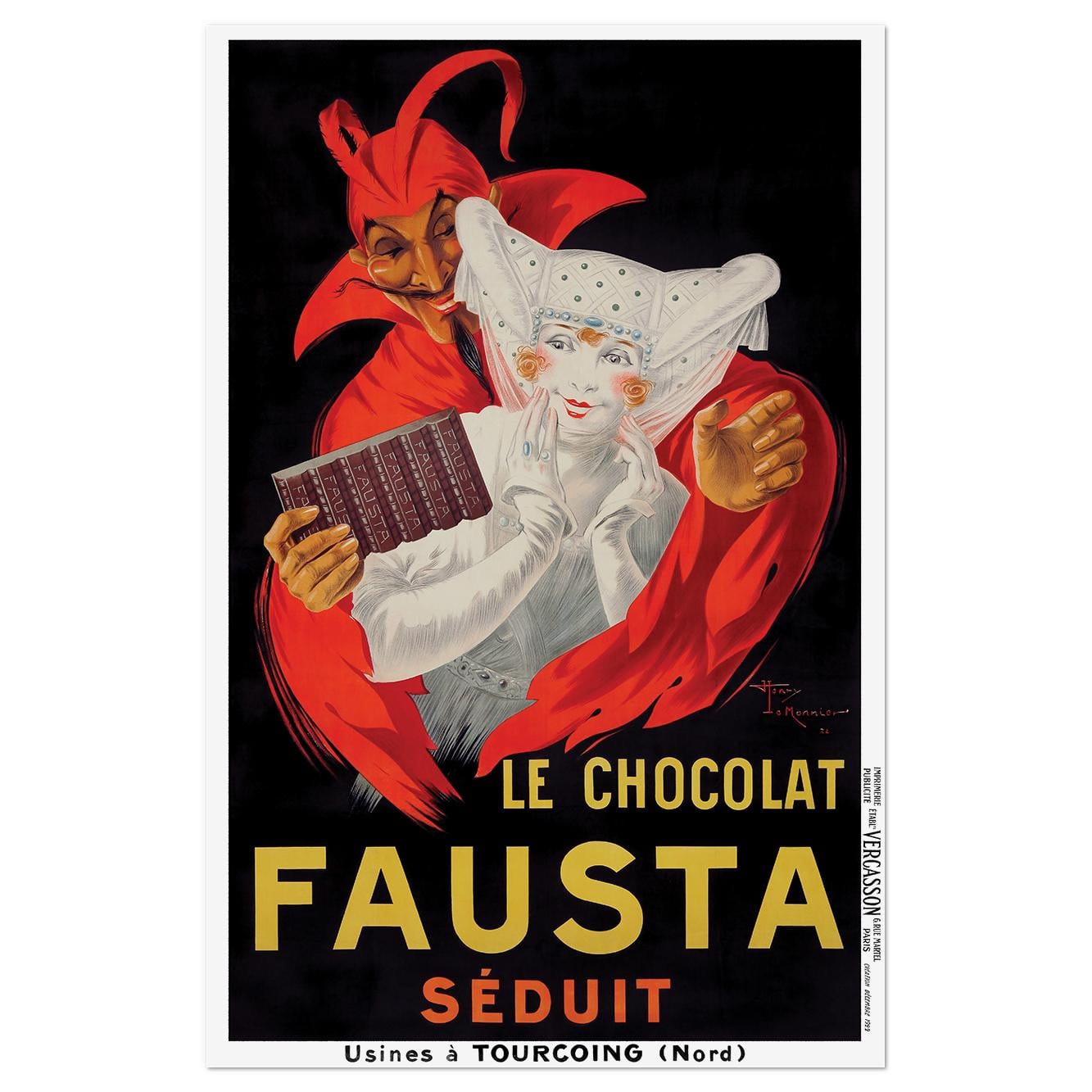 Плакат винтажный Le Chocolat Fausta 1922 56x86 см (0218)