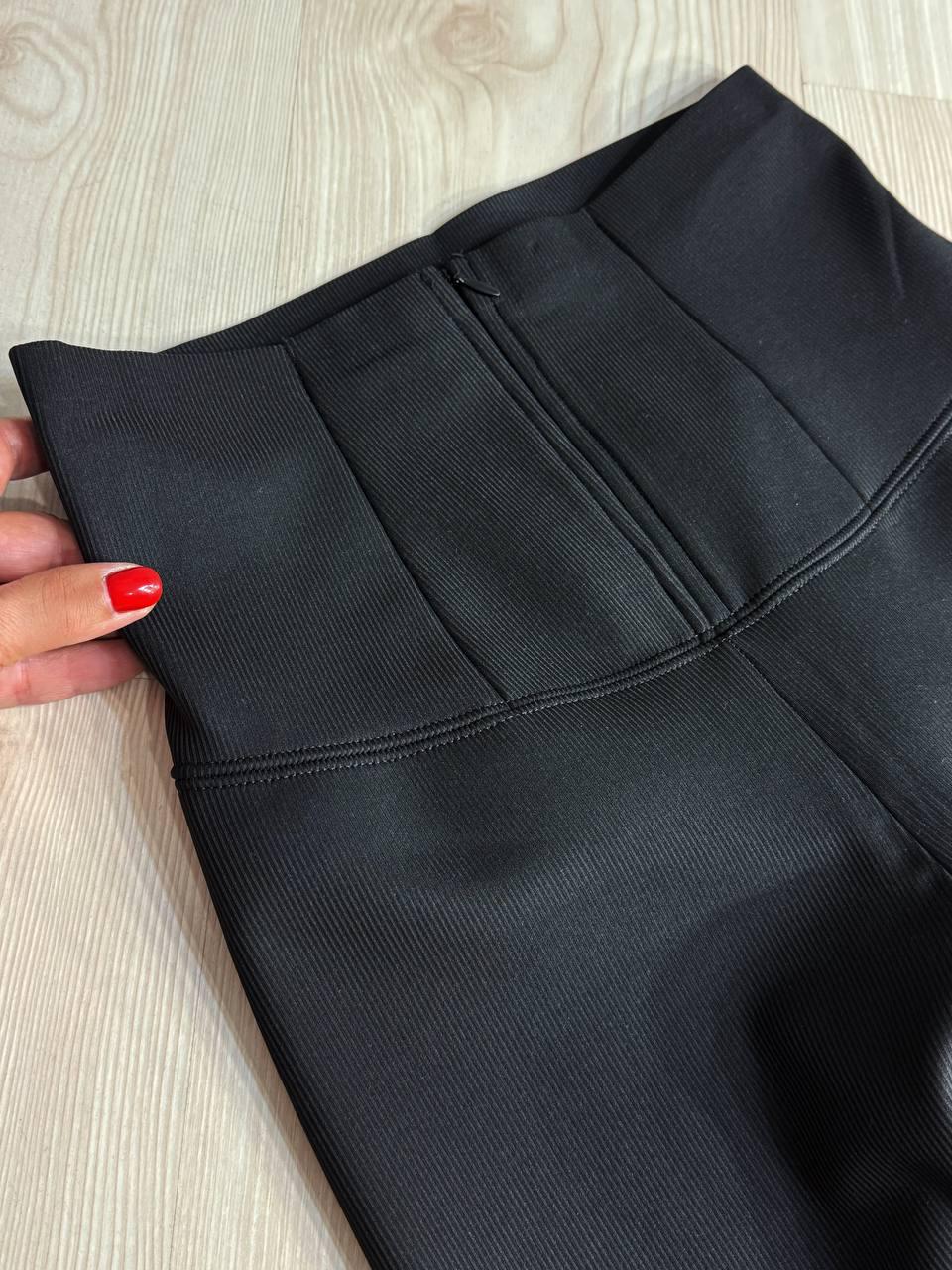 Лосины женские Kenalin 88-1 утепленные с корсетом на молнии в рубчик XS Черный (5362) - фото 4 Лосины женские Kenalin 88-1 утепленные с корсетом на молнии в рубчик XS Черный (5362) - фото 4