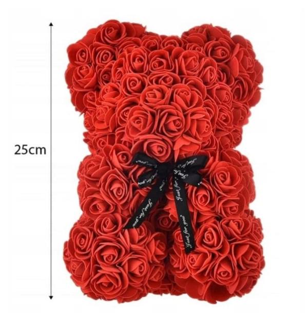 Мишка из роз 25 см Красный (1756374700) - фото 2 Мишка из роз 25 см Красный (1756374700) - фото 2