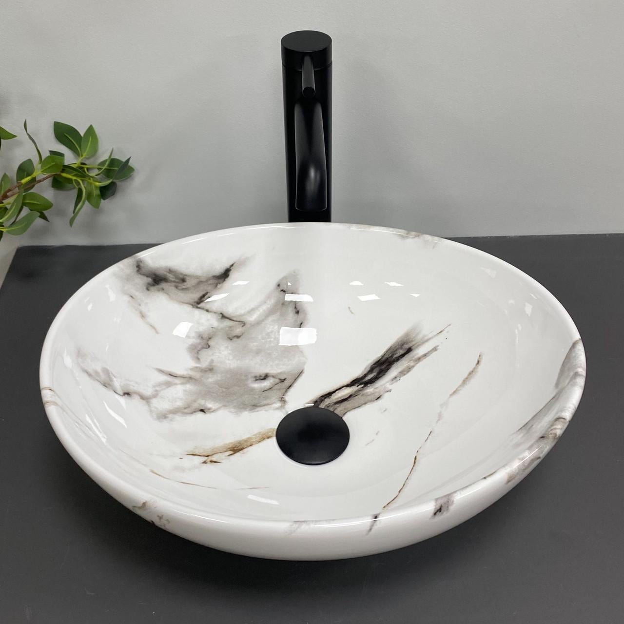 Умывальник VBI PARMA накладной Carrara glossy (2958592032)