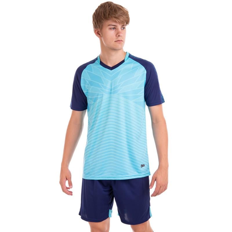 Футбольная форма футболка и шорты Lingo LD-M8601 4XL Голубой/Темно-синий