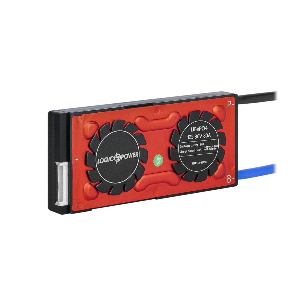 Контроллер заряда BMS LogicPower LiFePO4 36V 12S с балансиром заряд-разряд 40/80 A (616872) - фото 2