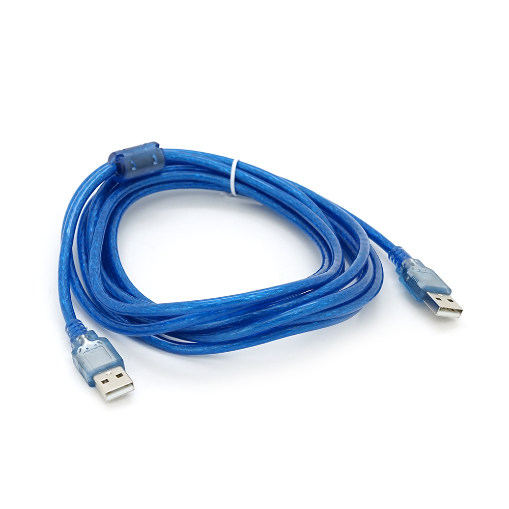 Кабель Ritar USB 2,0 AM/AM прозрачный удлинитель 3 м Синий (7375)
