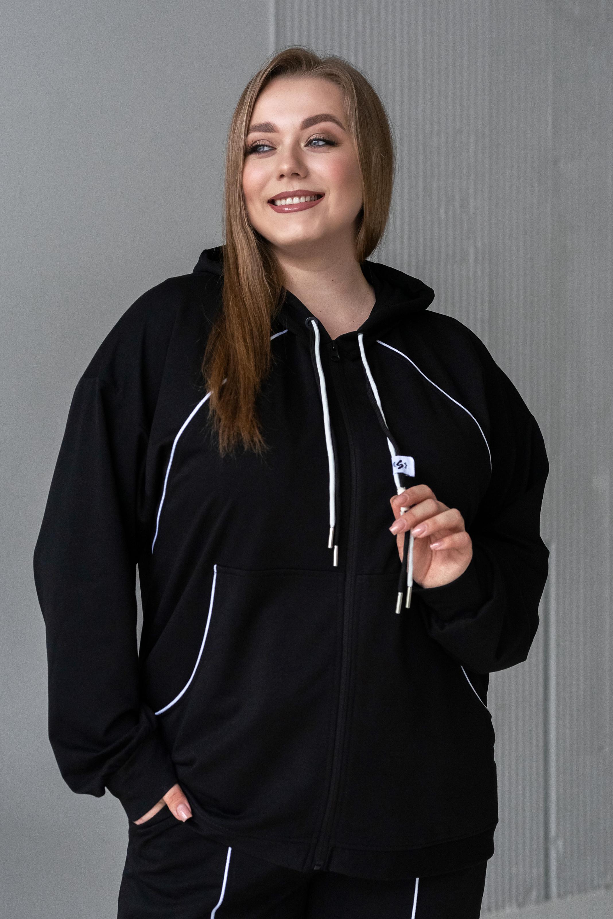 Спортивный костюм женский Тэч р. 64 Черный - фото 2 Спортивный костюм женский Тэч р. 64 Черный - фото 2