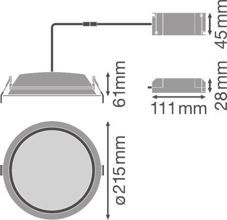 Светильник LED встроенный Ledvance DL Alu DALI 35W 220V 3150Lm 6500K ⌀215 мм DIM IP44 Белый (4058075091719) - фото 4