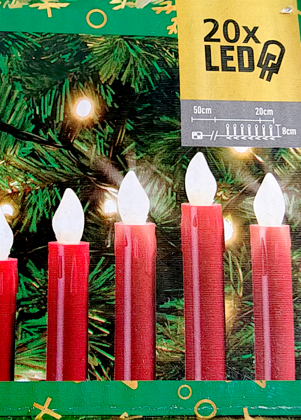 Гирлянда новогодняя Livarno Свечи на елку 20 LED на прищепках IP44 Красный (7896) - фото 7 Гирлянда новогодняя Livarno Свечи на елку 20 LED на прищепках IP44 Красный (7896) - фото 7